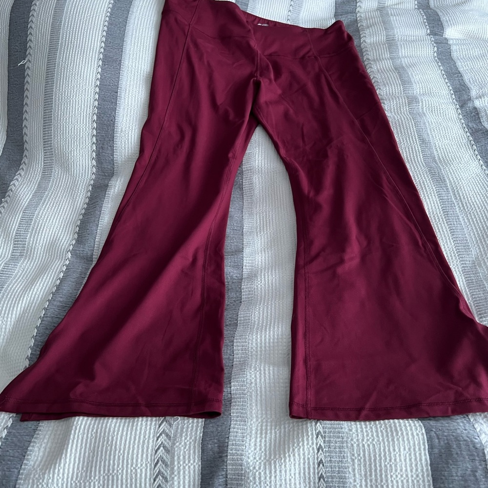 Womens Maroon Flared Pants